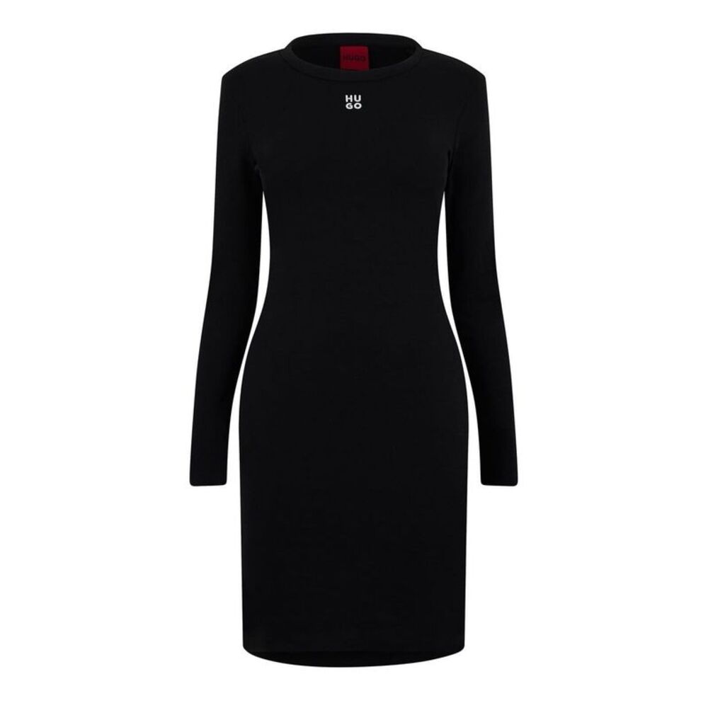 Hugo Womens/Ladies Crew Neck Long-Sleeved Bodycon Dress / Black